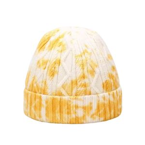 Gorro de punto de invierno, gorro de calavera de mezcla de lana acanalada cálida, gorro de invierno tejido con tinte de corbata Unisex, gorro cálido con puños acanalados - Product Image 6