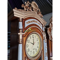 Horloge mécanique classique en chêne, fabriquée à la main, écologique, style antique, longue boîte rectangulaire décorative avec pendule, pour meuble de milieu de salon