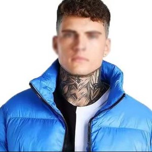 Manteau épais à bulles pour hommes 2024 Veste légère à col montant et bouffante Tissu en toile Fermeture à glissière High Street pour l'hiver - Product Image 4