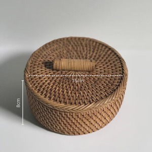 Paniers de rangement ronds en rotin naturel faits à la main, écologiques, modernes, multifonctionnels, Artex Green Earth, fabriqués au Vietnam - Product Image 3