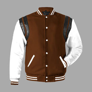 Veste universitaire de baseball en molleton de polyester avec logo personnalisable pour hommes, style vintage pour les jeunes, au prix de gros - Product Image 2