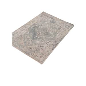 Tapis fait main en laine et viscose Mythos bleu, motif médaillon 9x12, pour la maison, le salon, l'entrée, le couloir, 10 mm, pour adolescents, fait main Tnq-611 - Product Image 2