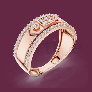 Anillo de moissanita de corte redondo de 14K Ajuste clásico de 6 puntas - Product Image 1