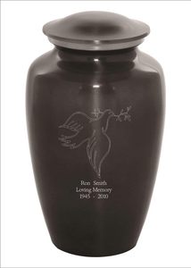 Urnes de crémation gravées sur mesure en métal pour oiseaux pour cendres humaines Urne funéraire pour adultes Urne de taille personnalisée abordable gravée à la main - Product Image 4