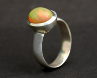 Bague de fiançailles vintage en argent sterling plaqué or et argent, ornée d'une opale naturelle facettée ovale, pour homme, cadeau