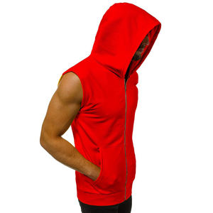 Mens Sleeveless <b>Gym</b> <b>Hoodie</b> Quick Dry Stringer Bodybuilding Muscle Training Breathable Singlet Hood OEM <b>Gym</b> Hoodies Sleeveless - Product Image 5