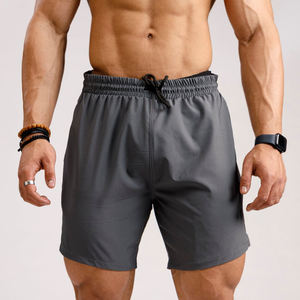 Pantalones cortos deportivos para correr transpirables con ribetes para hombre con cordón de diseño personalizado 2026 - Product Image 3