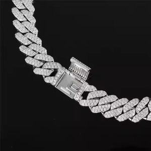 Cadena de tenis de eslabones cubanos de longitud ajustable, collar de Hip Hop chapado en oro y plata de 4mm-10mm con diamante IGI certificado para hombres - Product Image 3