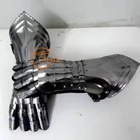 Chevalier médiéval Gantelets à doigts gantelets gants d'armure Protection des mains portable entièrement fonctionnelle pour la reconstitution et le cosplay.
