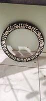 Miroir mural décoratif rond en bois massif avec incrustations de os, fait main, épaisseur 10 mm, artisanat de qualité supérieure, Galore India, vente en gros