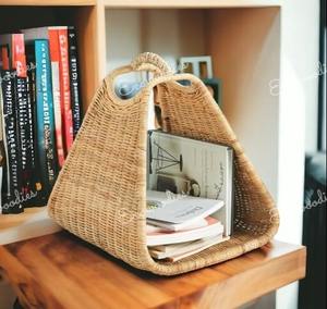 Top Selected Simple Natural Rattan <b>Magazine</b> Rack Convertible Book Stand for Office Home Decor for Living Room Hotel Application - Product Image 1