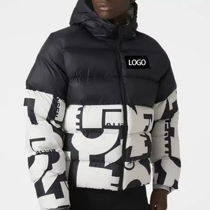 Chaqueta de Plumón Sublimada de Moda Masculina Más Vendida, Chaqueta de Plumón Gruesa para Exteriores con Cuello Alto y Cierre de Cremallera, Talla Grande - Product Image 2