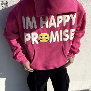 Luxury Men's Hip Hop Oversized Hoodie Heavyweight 3D Puff Design Custom Logo <b>Letter</b> <b>Foam</b> Printing for Winter - Product Image 6