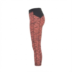 Wholesale High Stretch Space Dye Cropped Leggings Women Moisture Wicking 3/4 <b>Yoga</b> <b>Pants</b> Ladies Gym Workout <b>Tights</b> - Product Image 3