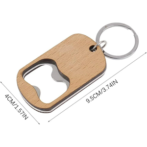 Wood & Stainless Steel <b>Bottle</b> <b>Opener</b> and <b>Keychain</b> and Bars Used Bartenders Beer <b>Bottle</b> <b>Opener</b> Used - Product Image 1