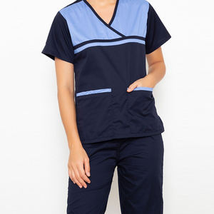 Vêtements médicaux pour femmes en coton sergé de haute qualité, taille plus, logo personnalisé, uniformes d'infirmière d'hôpital, service OEM - Product Image 4