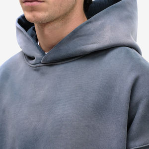 Vintage épais poids lourd personnalisé recadrée pierre lavage sans chaîne en détresse peinture éclaboussures Sunfaded Hoodies Haus Industries - Product Image 5