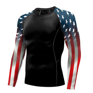 Wholesale Good Quality Sublimation Logo Short Sleeves Training <b>Surfing</b> Jiu Jitsu Elastane Rash Guard - Product Image 4