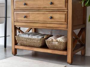 Hand-Woven Jumbo Storage <b>Baskets</b> with Sturdy Wooden Handles Premium Seagrass <b>Wicker</b> <b>Baskets</b> for Home Organizatio <b>Laundry</b> - Product Image 4