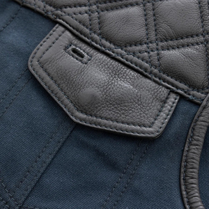 เสื้อกั๊กหนังระบายอากาศสำหรับผู้ชายฤดูหนาวคุณภาพสูงผ้าใบหนังแท้สไตล์คลับและคาวบอยสำหรับแจ๊กเก็ตแข่งรถมอเตอร์ไซด์ - Product Image 4