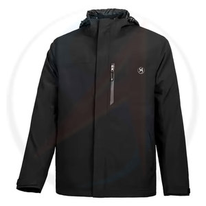 Chubasquero con capucha y cremallera transpirable para hombre, chaqueta impermeable a prueba de viento - Product Image 1