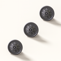 Poignées de meubles écologiques vintage en alliage de zinc, boutons de placard, poignées de tiroir noires, design floral européen, durables pour armoire