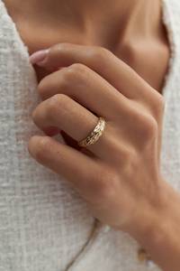 14k <b>Gold</b> Dainty Band <b>Ring</b> 14K <b>Gold</b> Memorial Jewelry Wedding Gift Birthday Gift Custom 14K Yellow <b>Gold</b> <b>Ring</b> <b>Vintage</b> <b>Gold</b> <b>Ring</b> - Product Image 5