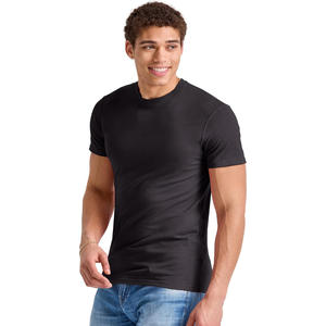 Camiseta de Manga Corta para Hombre, Cuello Redondo, Algodón, Corte Ajustado, Lisa, Informal, Verano, Moda, Gimnasio, Ejercicio, Ropa de Calle Moderna - Product Image 4