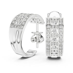 Womens <b>Bridal</b> <b>Drop</b> <b>Earrings</b> in 14K Yellow Gold with Round Lab-Grown Diamonds Luxury Certified Wedding Anniversary Gift Elegant - Product Image 2