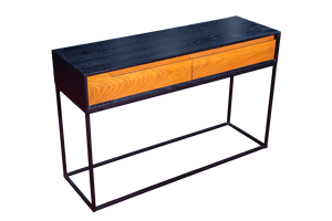 Table console design moderne très vendue pieds métalliques en bois de chêne blanc pour appartement villa salon hôtel chambre à coucher-stockage - Product Image 2