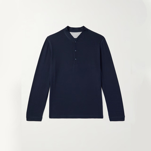 เสื้อถักแขนยาวสำหรับผู้ชายเสื้อฟิตเนสวิ่งยิมมีกระดุมติดโลโก้ออกแบบได้ตามต้องการ - Product Image 1