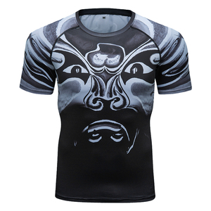 Men's Sublimation Compression <b>Shirts</b> Tops Rash Guard <b>Swim</b> Surf Graphic Print Polyester Tight <b>Shirts</b> Men - Product Image 6