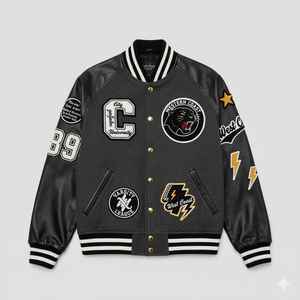 Premium Velvet Varsity <b>Jacket</b> Custom Embroidery Letterman Coat Luxury Baseball Style Bomber Outerwear <b>Men's</b> Fashion Supplier - Product Image 4