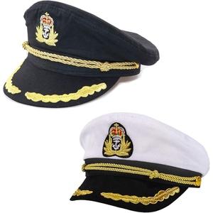 Custom Naval Visor Hat Handmade Ceremonial Uniform Cap with Embroidered Badge <b>Gold</b> Braid and Adjustable Fit - Product Image 2