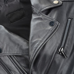 Chaqueta de Cuero de Oveja Genuino para Hombre de Alta Calidad, Venta al por Mayor, Corte Entallado, Prendas de Cuero Perforado, Tejido de Tela de Pakistán - Product Image 4