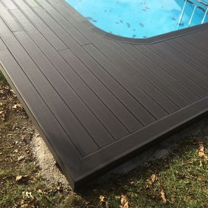 Hiện đại 18 mét dày WPC hồ sơ cho ngoài trời <span class=keywords><strong>decking</strong></span> & sàn gỗ tếch & oak chất liệu không thấm nước & chống trượt thiết kế gỗ - Product Image 1