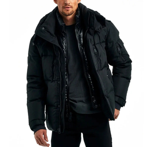 Veste matelassée d'hiver pour homme, légère, chaude, personnalisée, en gros, pour l'extérieur, rembourrage en polyester, coupe-vent, écologique, à capuche - Product Image 5