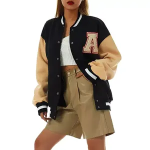 Chaqueta Varsity Ecológica de Invierno para Mujer, Diseño Personalizado de Primera Calidad, Ligera, Transpirable, Talla Grande, Corte Ajustado, Nueva Llegada - Product Image 5