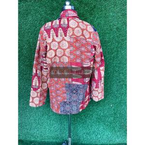 Wholesale Unisex Quilted Floral Kantha Jacket Hand-Stitched Cotton Woven Winter Coat Embroidery Sustainable <b>Belt</b> Plus Size - Product Image 6
