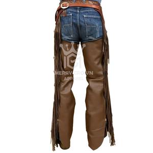 Chaps en cuir de vachette personnalisés de la meilleure qualité à vendre chaps en cuir de couleur unie à prix raisonnables - Product Image 3