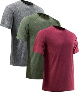 2024 Ropa de entrenamiento para hombres Gimnasio entrenamiento Camiseta de manga corta 100% Poliéster Paquete de 3 camisetas Combo - Product Image 2