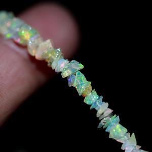 Venta caliente Natural llamativo blanco etíope ópalo liso sin cortar 3-4mm pulsera de cuentas pulsera de ópalo etíope de moda para niñas - Product Image 2