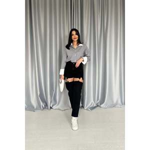 Jeans Negros de Dos Piezas con Tirantes - Negro - Product Image 2