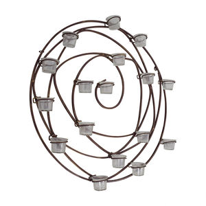 Wrought Iron Spiral Wall Sconces Tea Votive Holders - Product Image 2