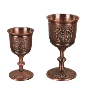 Copa de latón contemporánea más vendida, cáliz de Metal grabado hecho a mano, copa de vino clásica y elegante para regalo de suministro de Bar - Product Image 1