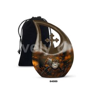 โกศบรรจุอัฐิรูปหยดน้ำสีดำทำจากอะลูมิเนียม ขายดี สำหรับบรรจุอัฐิมนุษย์ พร้อมถุงกำมะหยี่ฟรี - Product Image 4