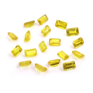 Piedra de Zafiro Amarillo Natural de Bangkok, Corte Esmeralda de Grado AAA, Creado en Laboratorio, Octogonos Calibrados de 2x4mm, Disponible en Rojo, Verde, Azul y Rosa - Product Image 1