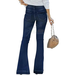Pantalon évasé pour femme à la mode avec toucher doux et apparence chic Pantalon évasé extensible avec ceinture haute - Product Image 2