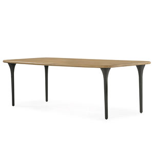 Solid Mango Wooden Handcrafted Soft Edges <b>Industrial</b> With Modern Cast Metal <b>Legs</b> Sandblasted & Black Finish Kitchen Dining <b>Table</b> - Product Image 1