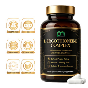 Cápsulas de L-Ergotioneína de Marca Privada, Complejo Antioxidante Mitocondrial, Suplemento Dietético con PQQ y Glutatión, Sin Azúcar - Product Image 1